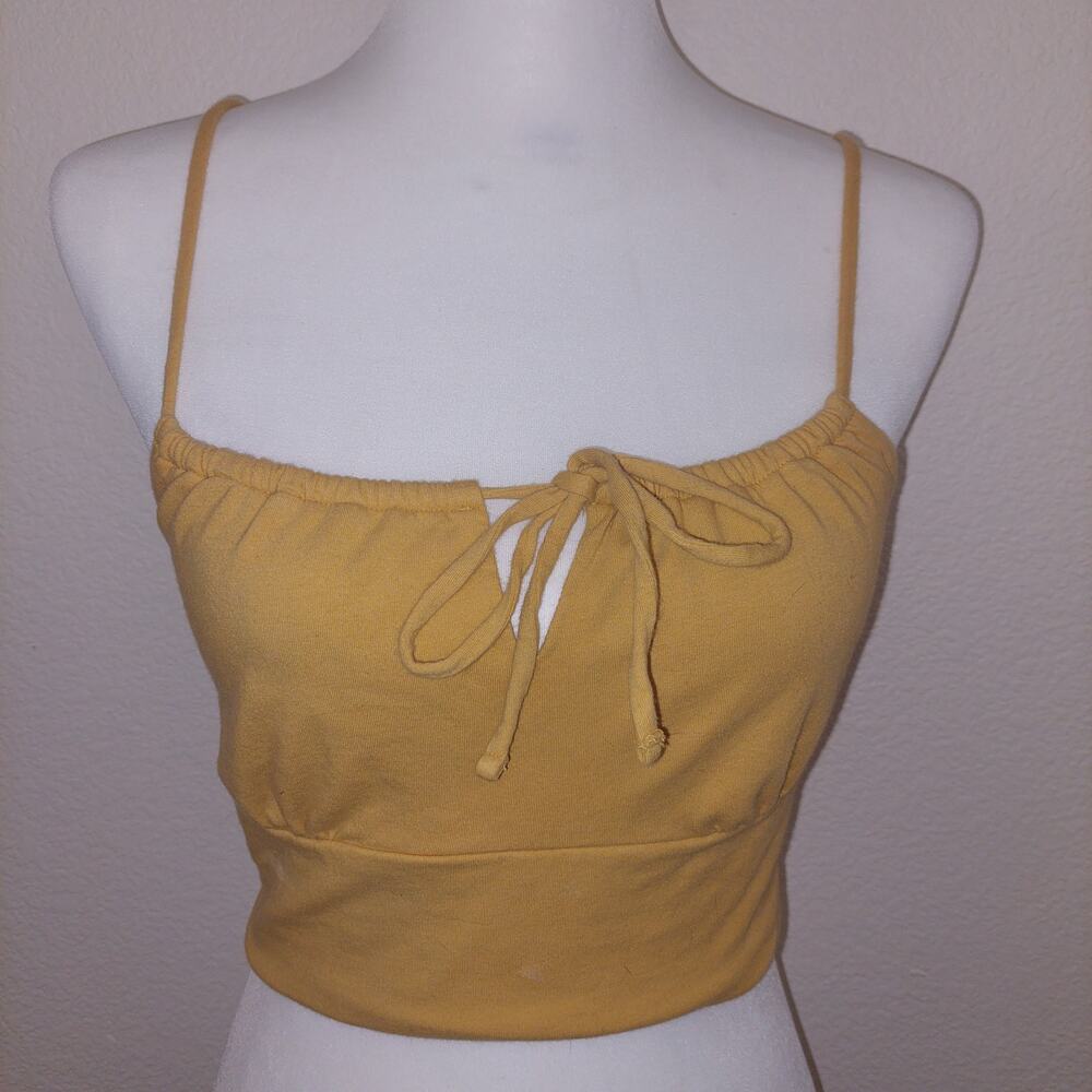 Mustard Yellow Crop Top - Spaghetti Strap - Aeropostale - Size Medium